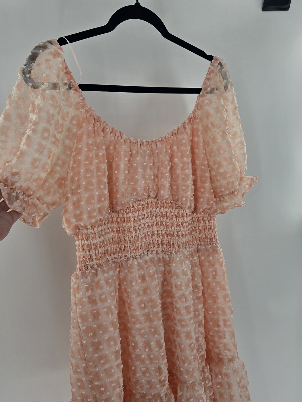 Flying Tomato A Calin L Dress Smocked Puff Sleeves Femme Flirty Versatile Staple - Picture 13 of 16